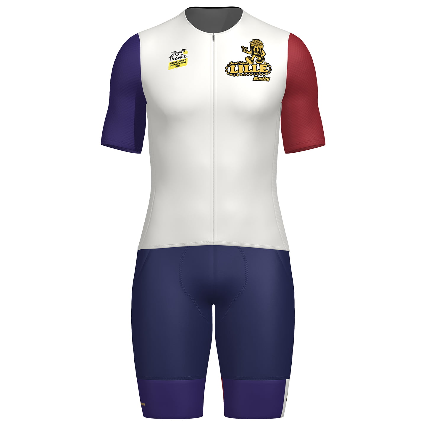 TOUR DE FRANCE Lille 2025 Set (fietsshirt + fietsbroek) set (2 artikelen), voor