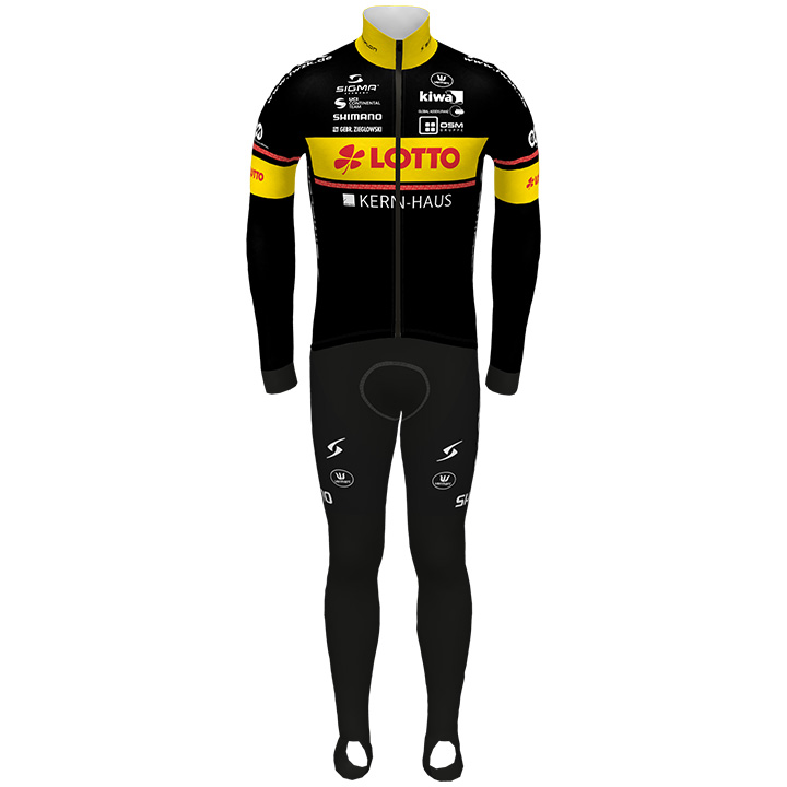 TEAM LOTTO KERNHAUS 2021 Set (winter fietsjack + lange koersbroek), voor heren