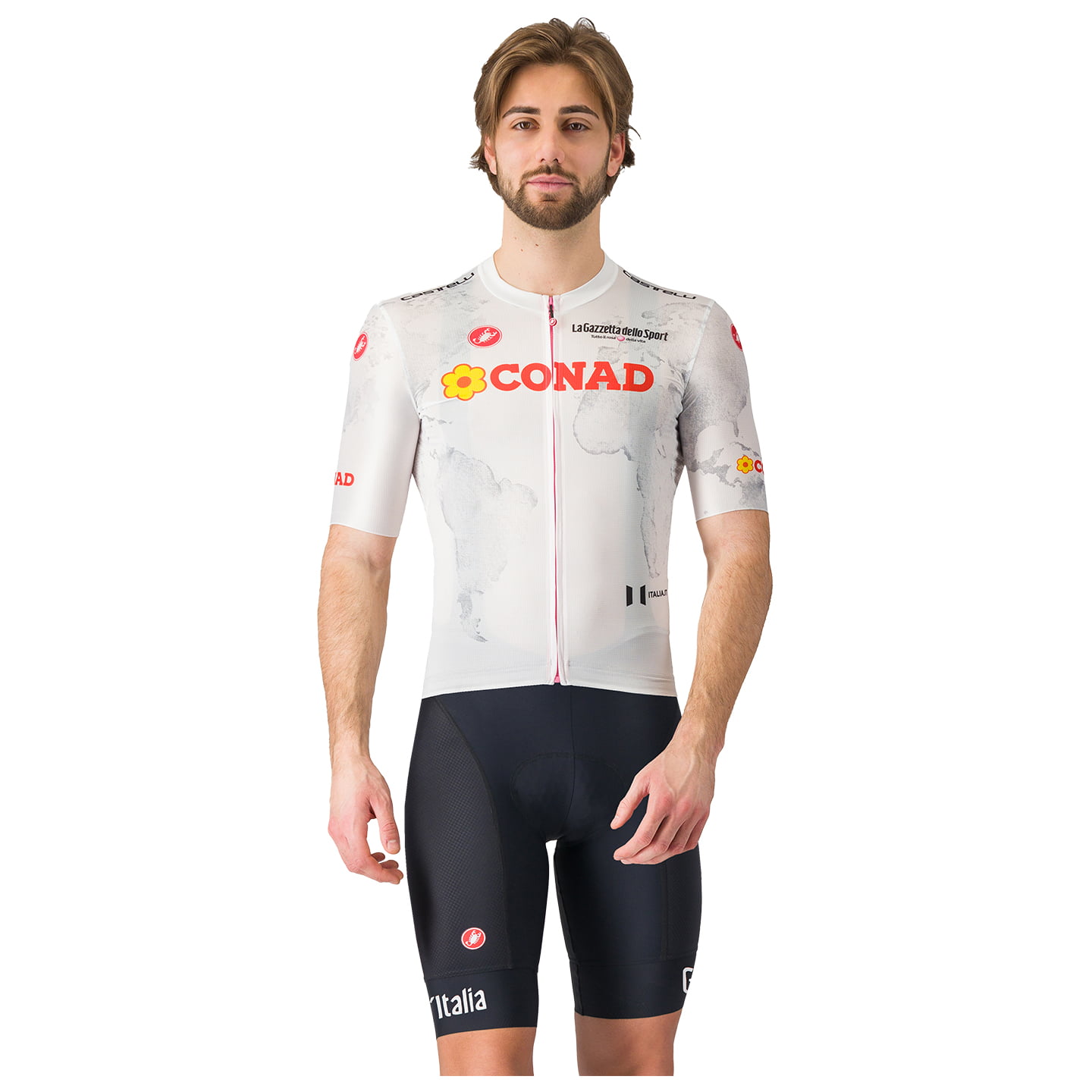 GIRO D'ITALIA Maglia Bianca 2025 Set (fietsshirt + fietsbroek) set (2