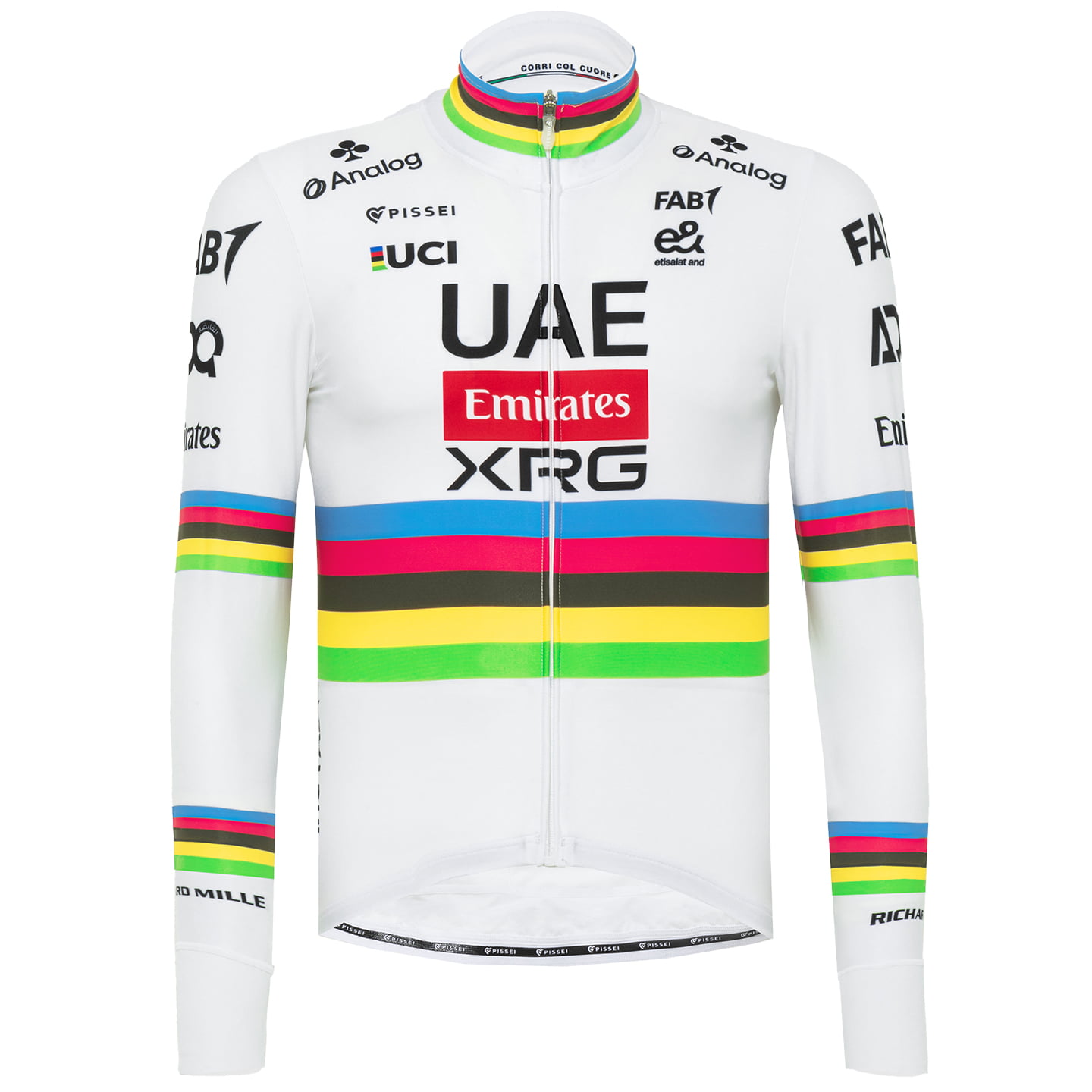 UAE TEAM EMIRATES - XRG Wereldkampioen lange mouwen 2025 fietsshirt met lange