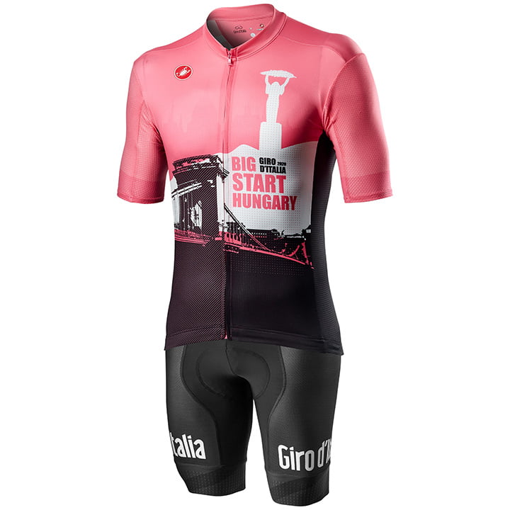 GIRO D'ITALIA Ungarn 2020 Set (fietsshirt + fietsbroek), voor heren, Fietskledin