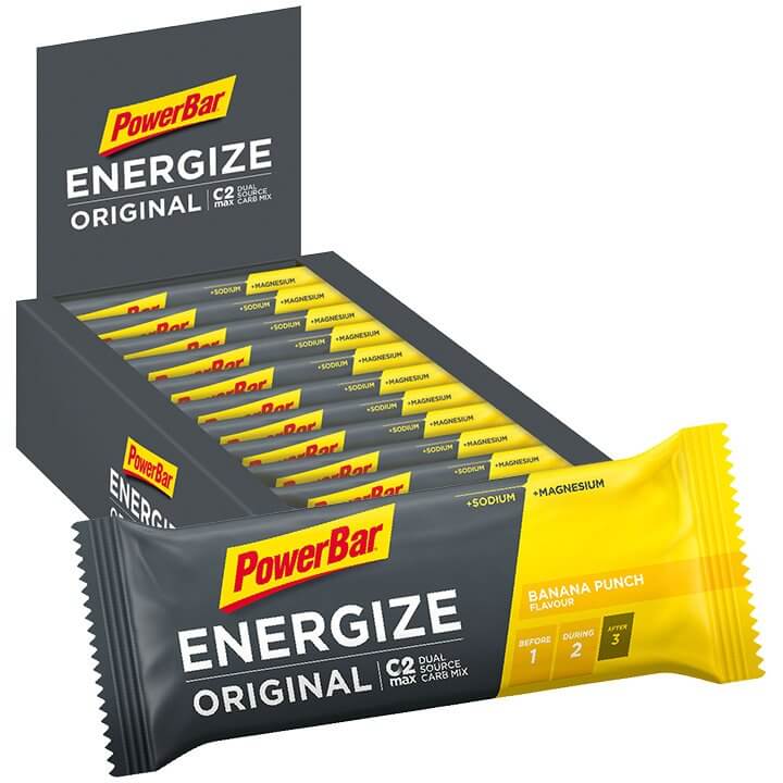 POWERBAR Energize Original Banana Punch 25 stuks/doos reep, Energierepen, Presta