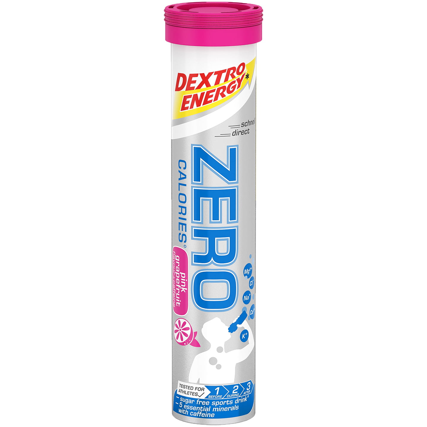 DEXTRO ENERGY Zero Calories Evervescent Tablets Grapefruit 20 pieces, Power drink, Sports food