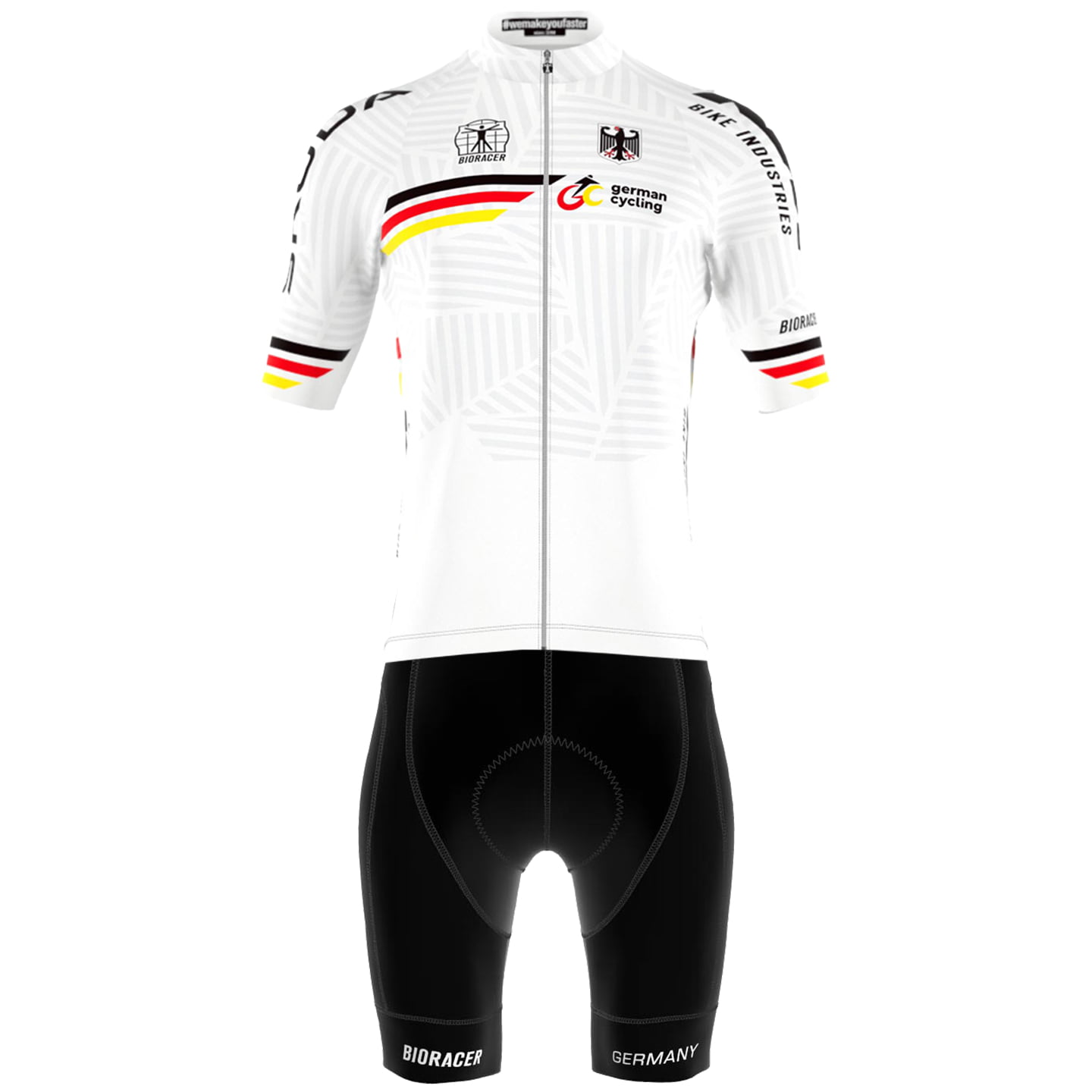 DUITS NATIONAAL TEAM 2025 Set (fietsshirt + fietsbroek) set (2 artikelen), voor