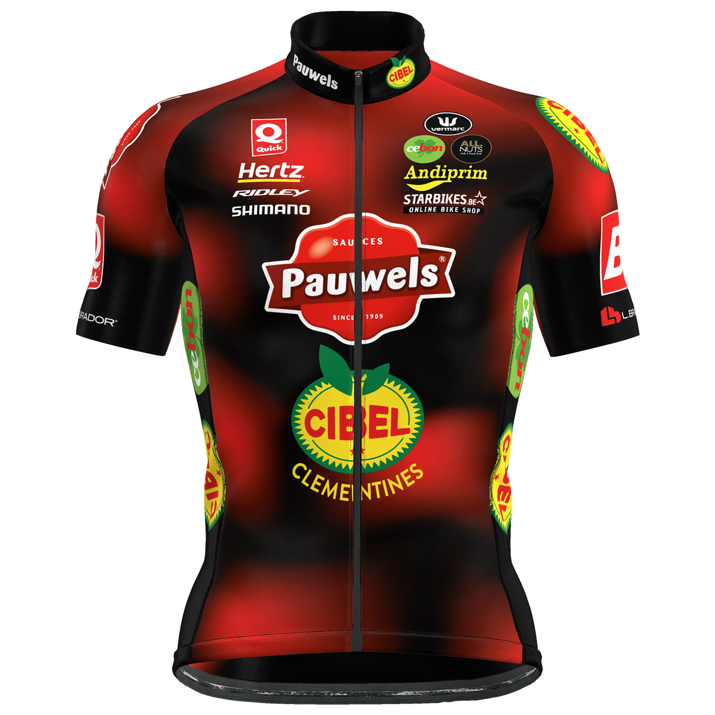 PAUWELS SAUZEN CIBEL CLEMENTINES 2025 fietsshirt met korte mouwen, voor heren,