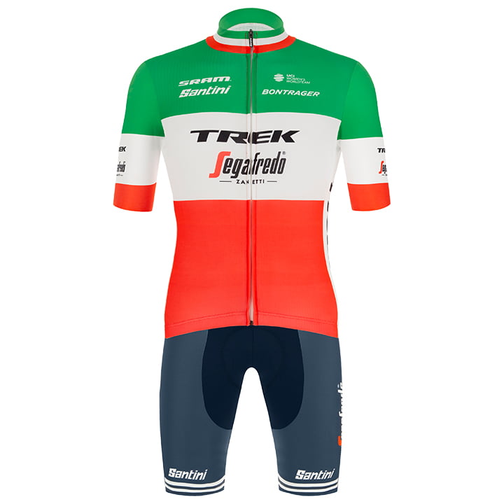 TREK-SEGAFREDO Italian Champion 2021 Set (cycling jersey + cycling shorts), for men, Cycling clothing