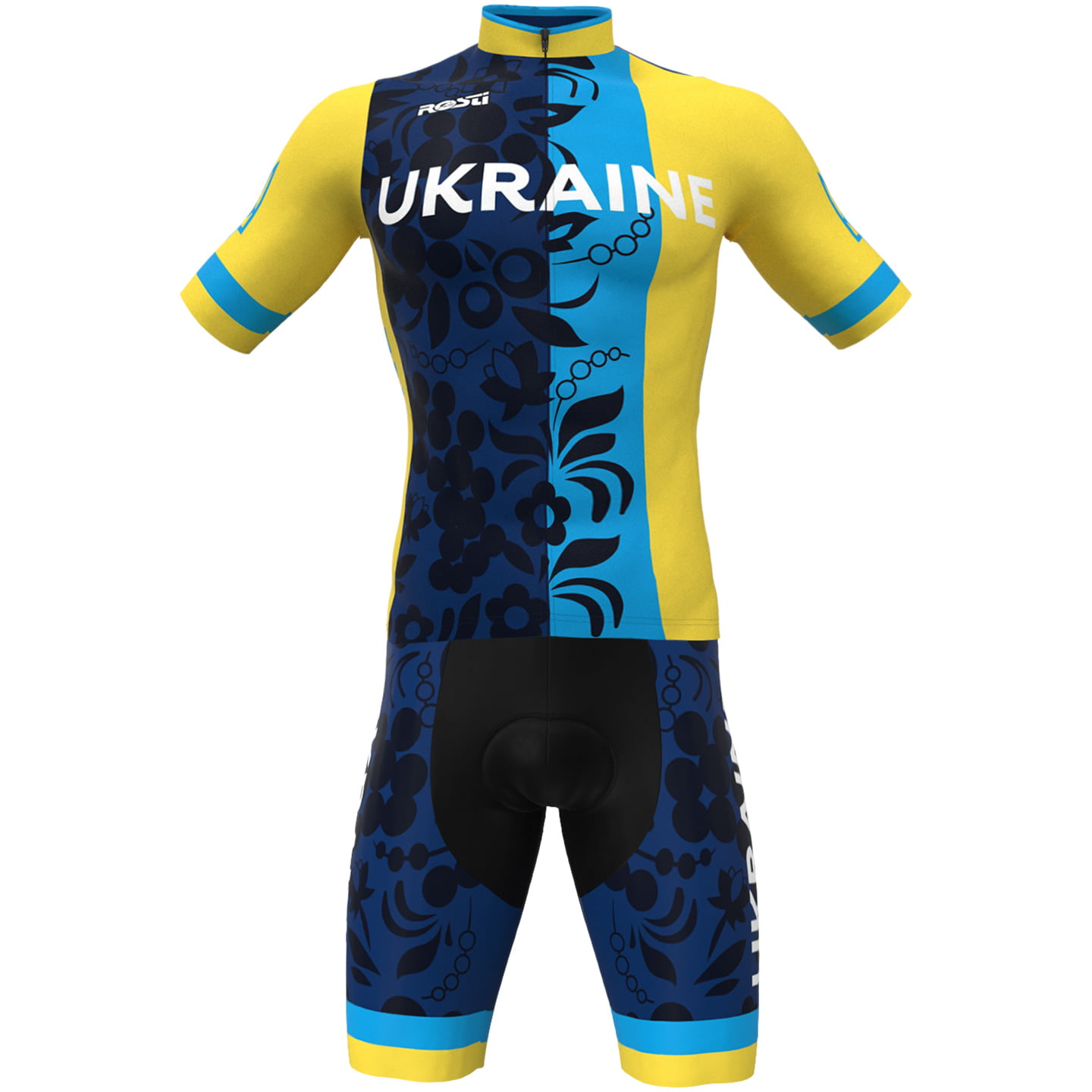 UKRAINISCHE NATIONALMANNSCHAFT 2022 Set (cycling jersey + cycling shorts) Set (2 pieces), for men, Cycling clothing