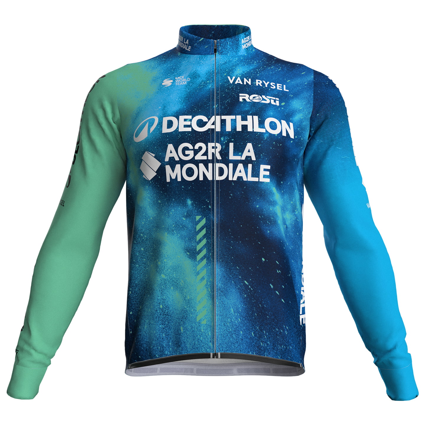 Maillot mangas largas DECATHLON AG2R LA MONDIALE 2024 verde azul