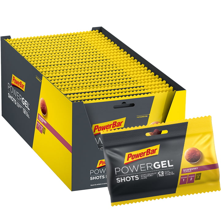 POWERBAR Powergel Shots Raspberry 24 unidades/caja, Gel energético, Alimentos de