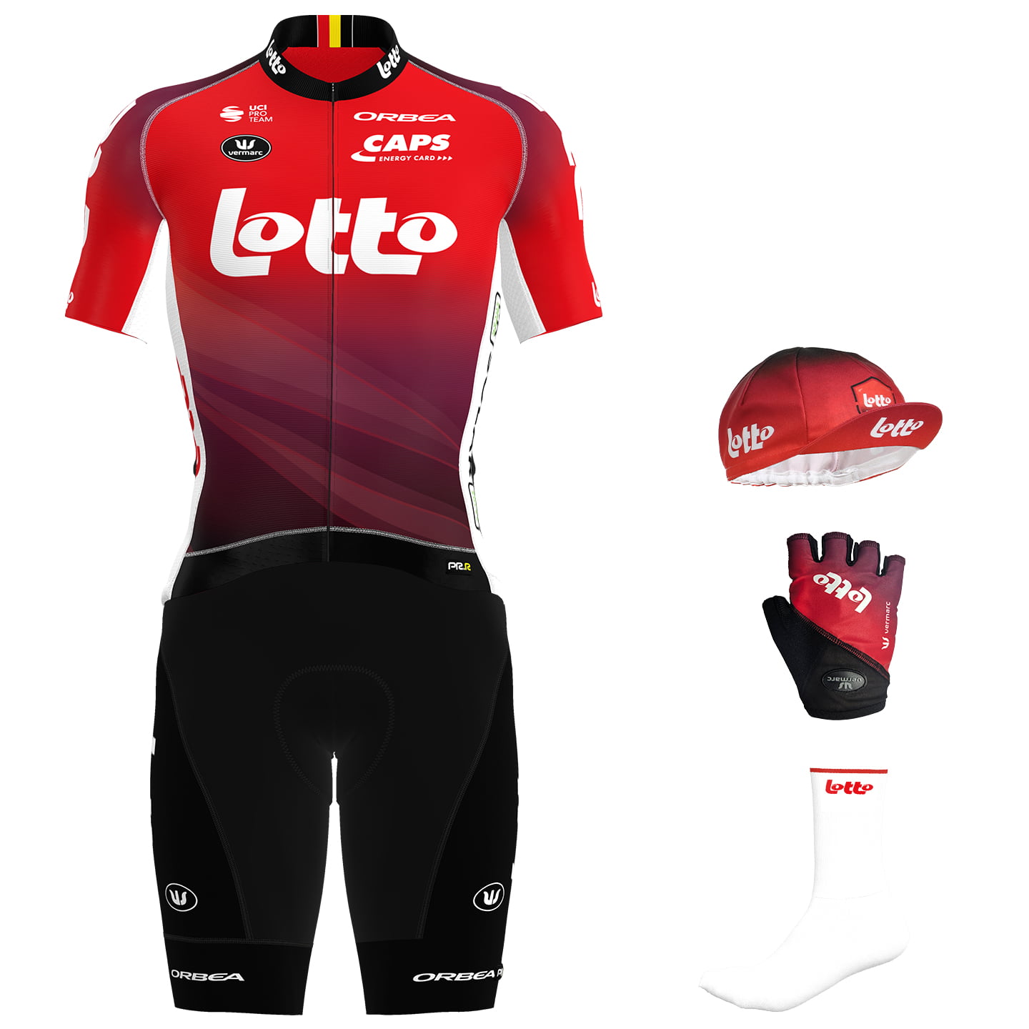LOTTO Race 2025 Maxi-Set (5 stukken), voor heren, Fietskleding