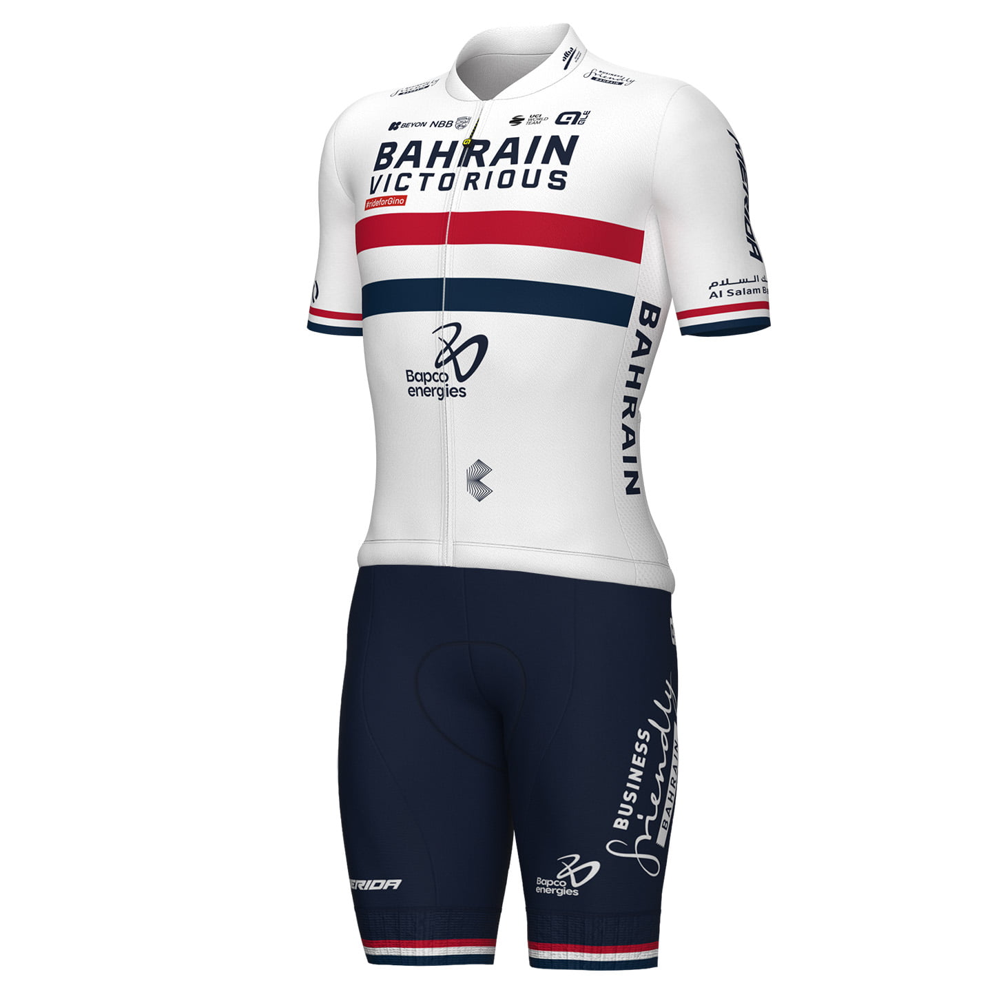 BAHRAIN VICTORIOUS Brits Kampioen 2024 Set (fietsshirt + fietsbroek) set (2