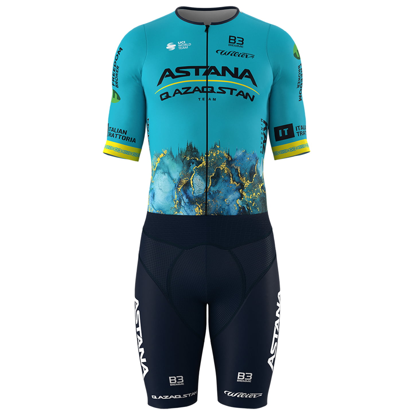 ASTANA QAZAQSTAN TEAM 2024 racebody, voor heren, Maat 2XL, Fietsbody,