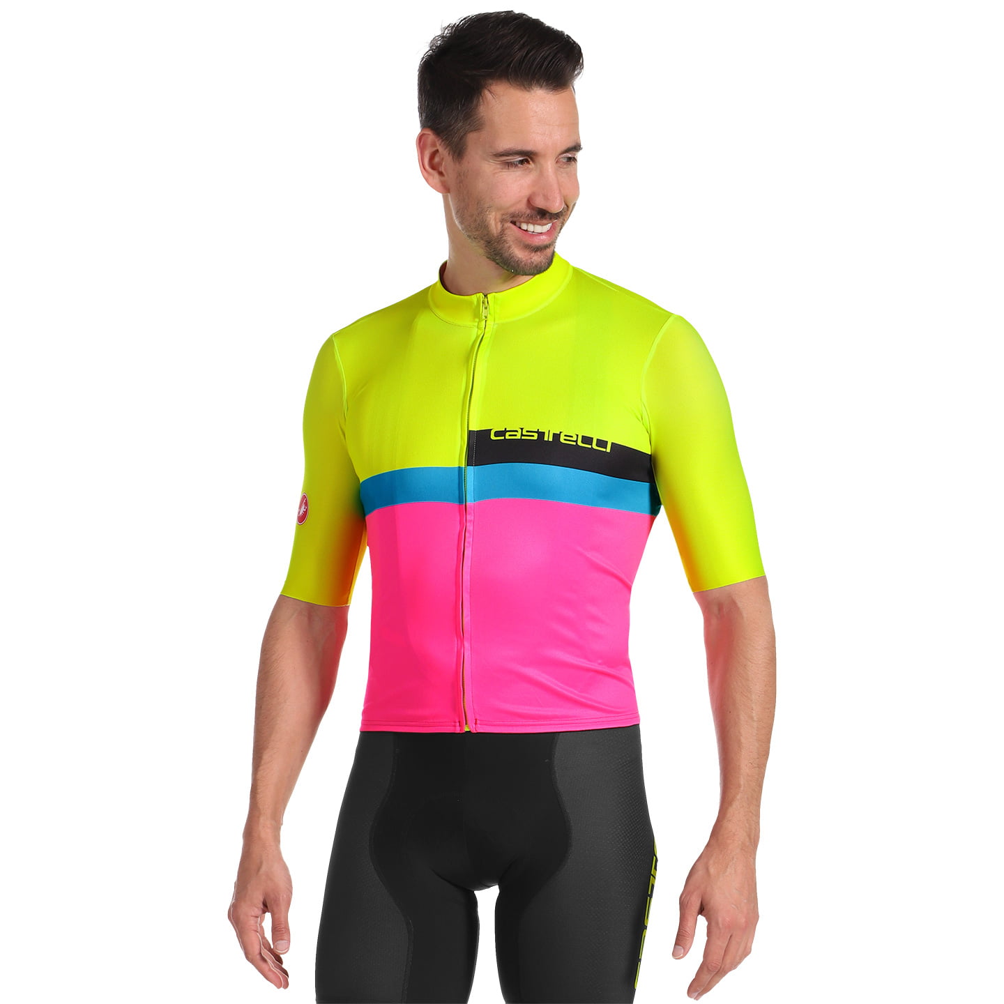 CASTELLI A Blocco Short Sleeve Jersey Short Sleeve Jersey, for men, size L, Cycling jersey, Cycling clothing