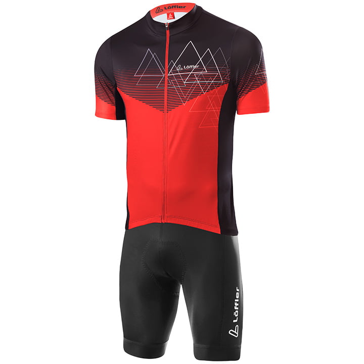 LÖFFLER Peaks Set (fietsshirt + fietsbroek) set (2 artikelen), voor heren