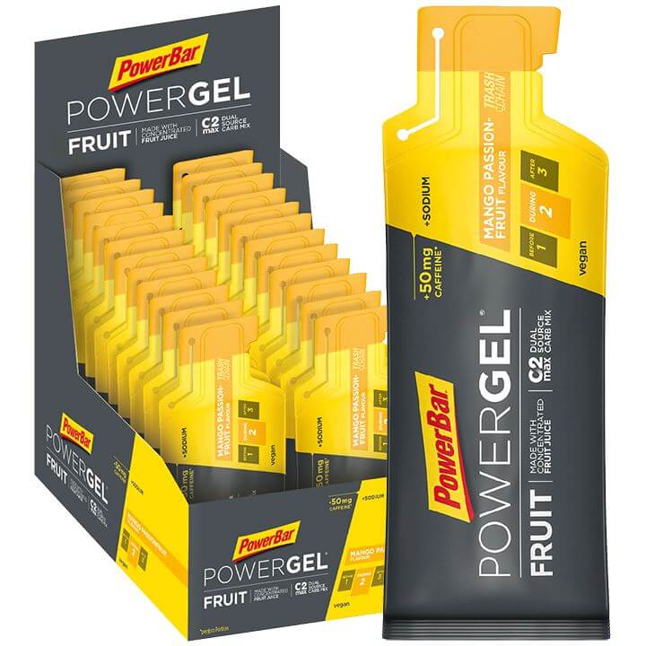 POWERBAR Powergel Original Mango Passionfruit + coffeïne 24 stuks/doos, Sportgel