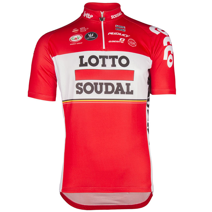 LOTTO SOUDAL 2017 fietsshirt met korte mouwen, voor heren, Maat M, Fietsshirt, W
