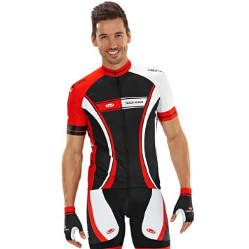 Maglia a maniche corte tecPro50 nero-rosso-bianca Maglia a maniche corte tecPro50 nero-rosso-bianca