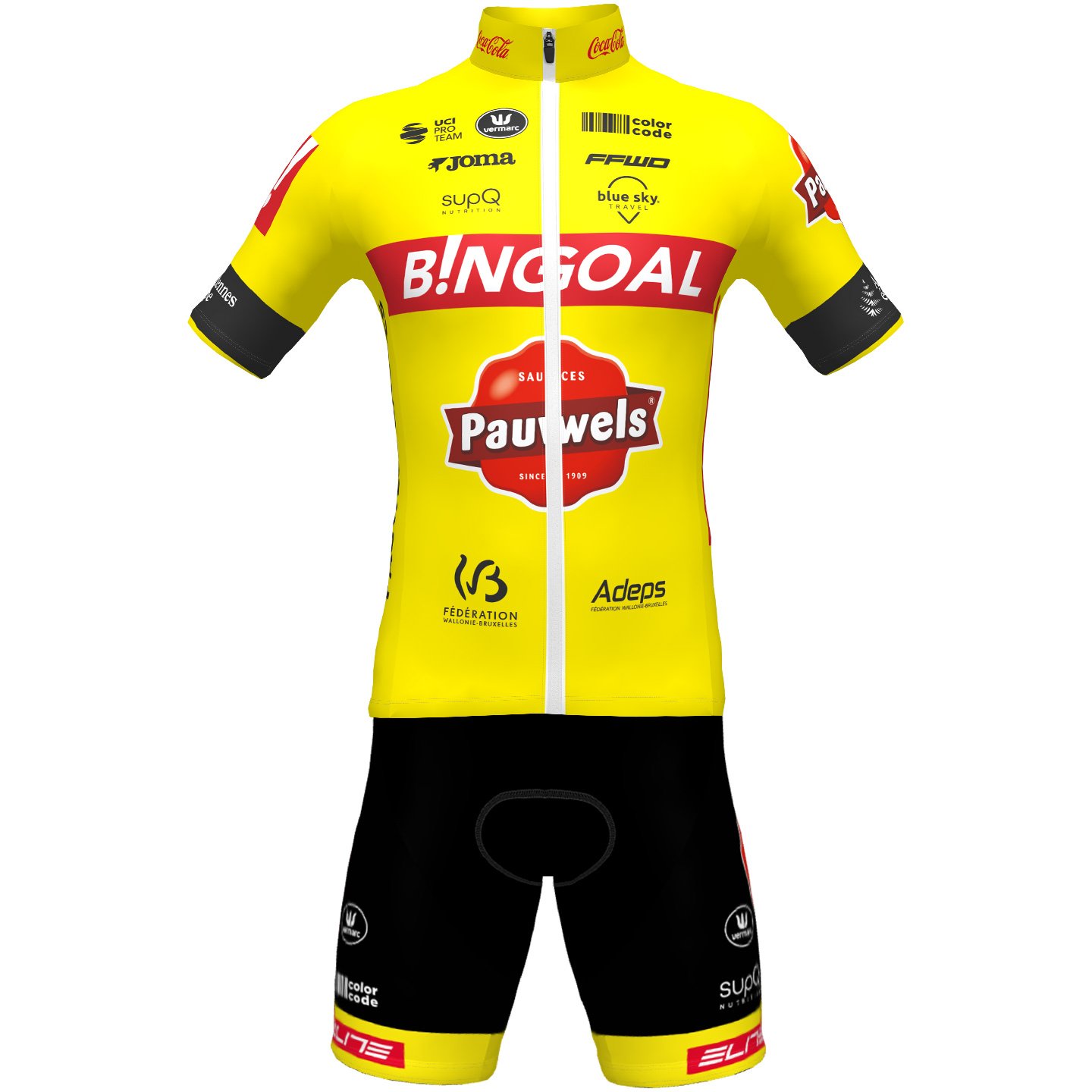 BINGOAL PAUWELS SAUCES WB 2022 Set (cycling jersey + cycling shorts) Set (2 pieces), for men, Cycling clothing