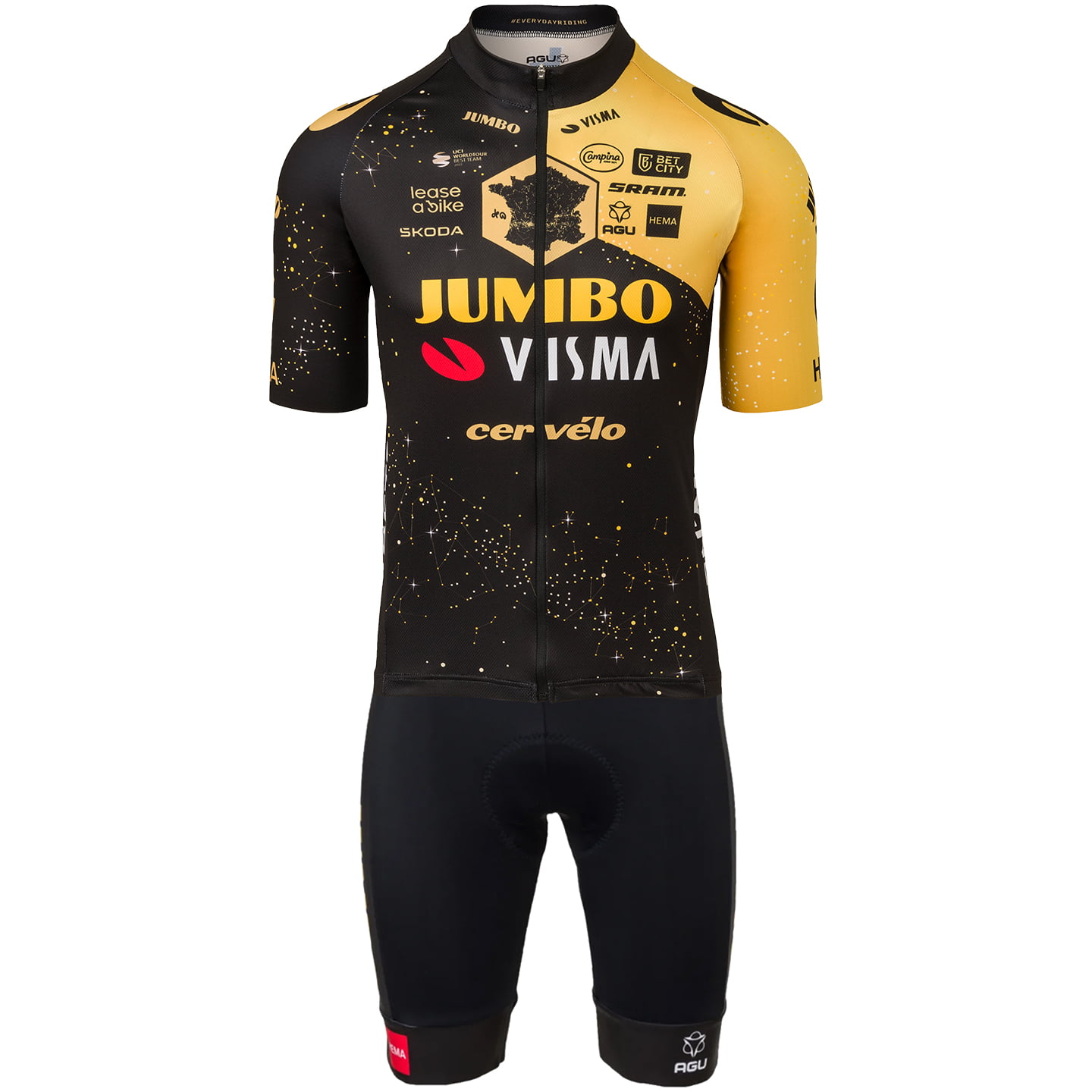 TEAM JUMBO-VISMA VELODROME TDF 2023 Set (cycling jersey + cycling shorts) Set (2 pieces), for men, Cycling clothing