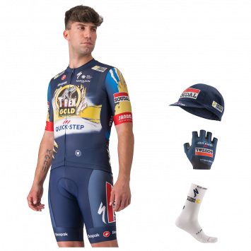 【セール】選手支給品　Soudal Quick Step スキンスーツ　M Soudal Quick-Step Men's Collection - Castelli Cycling