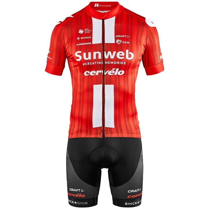 TEAM SUNWEB 2020 Set (fietsshirt + fietsbroek), voor heren, Fietskleding