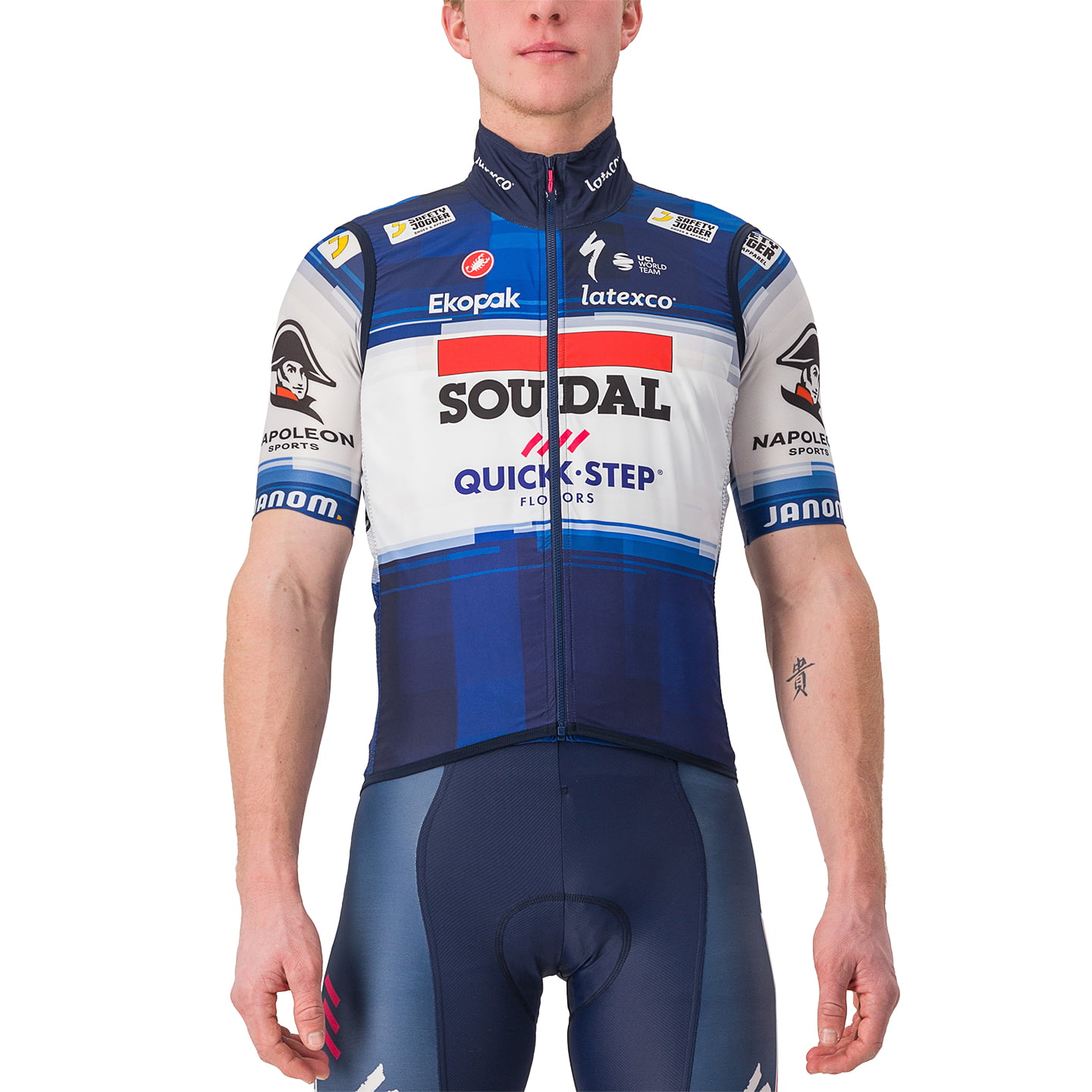 SOUDAL QUICK-STEP 2023 Wind Vest, for men, size L, Cycling vest, Cycle gear