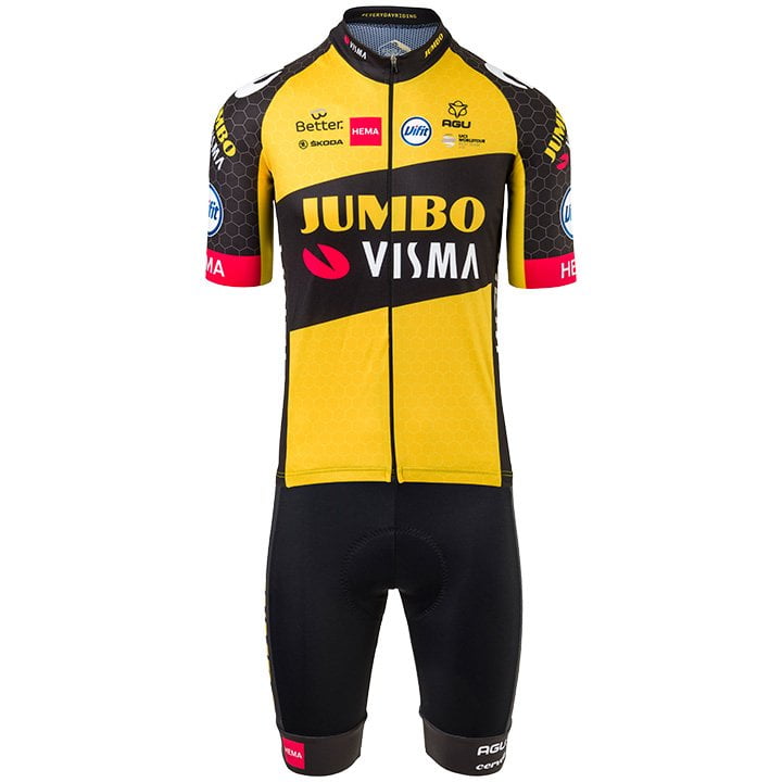 TEAM JUMBO-VISMA 2021 Set (fietsshirt + fietsbroek), voor heren, Fietskleding