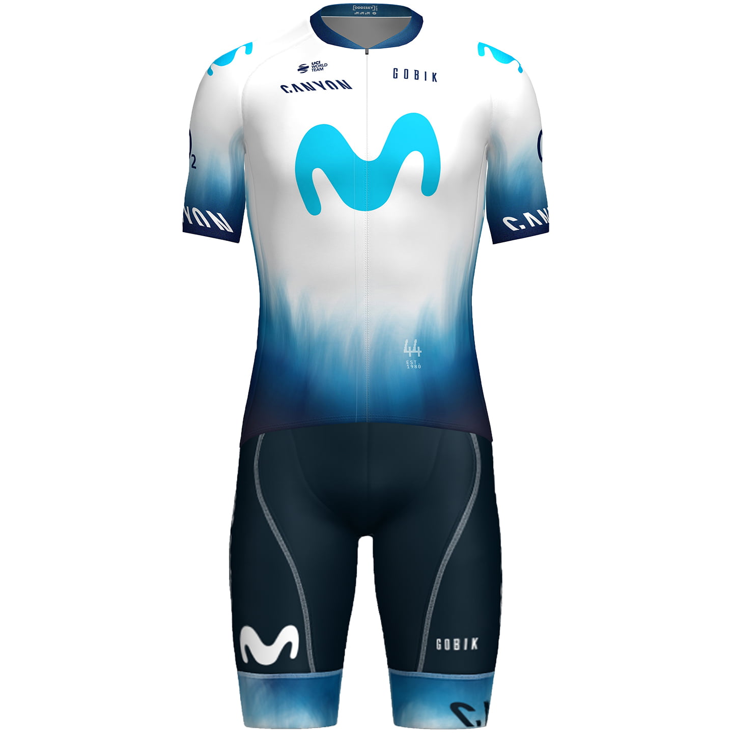 MOVISTAR Team Odyssey Race TdF 2023 Set (cycling jersey + cycling shorts) Set (2 pieces), for men, Cycling clothing