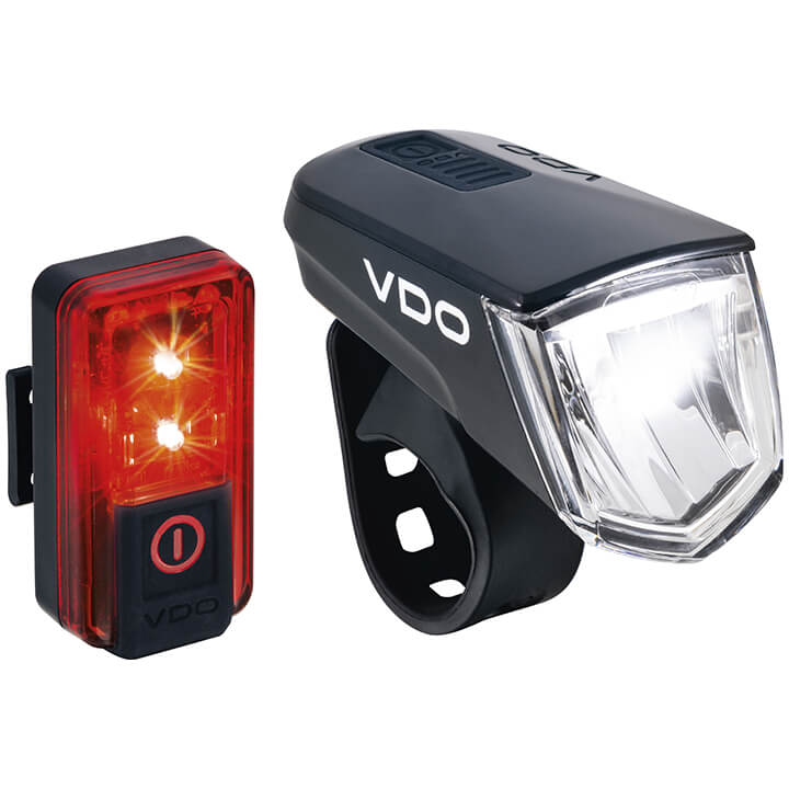 VDO ECO Light M60 + Red Plus Set of Lights, Bicycle light, Bike accessories