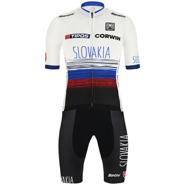 SLOVAKIAN NATIONAL TEAM 2019 Set (cycling jersey + cycling shorts), for men, Cycling clothing
