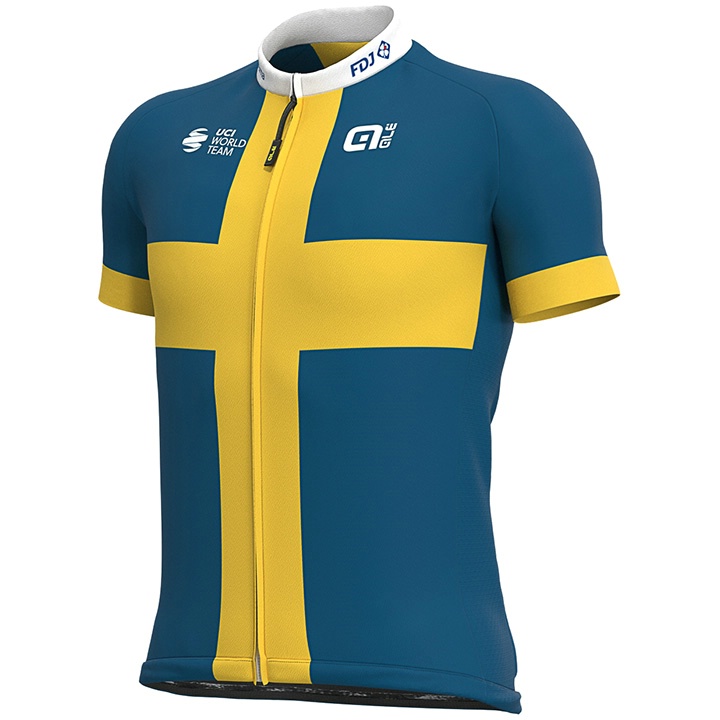 GROUPAMA FDJ Shirt met korte mouwen Zweedse kampioen 2020 fietsshirt met korte m