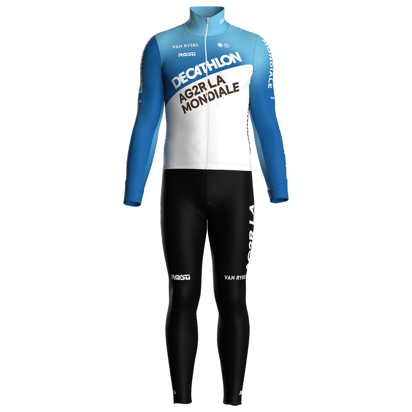 DECATHLON AG2R LA MONDIALE 2024 Set (winter jacket + cycling tights) Set (2 pieces), for men
