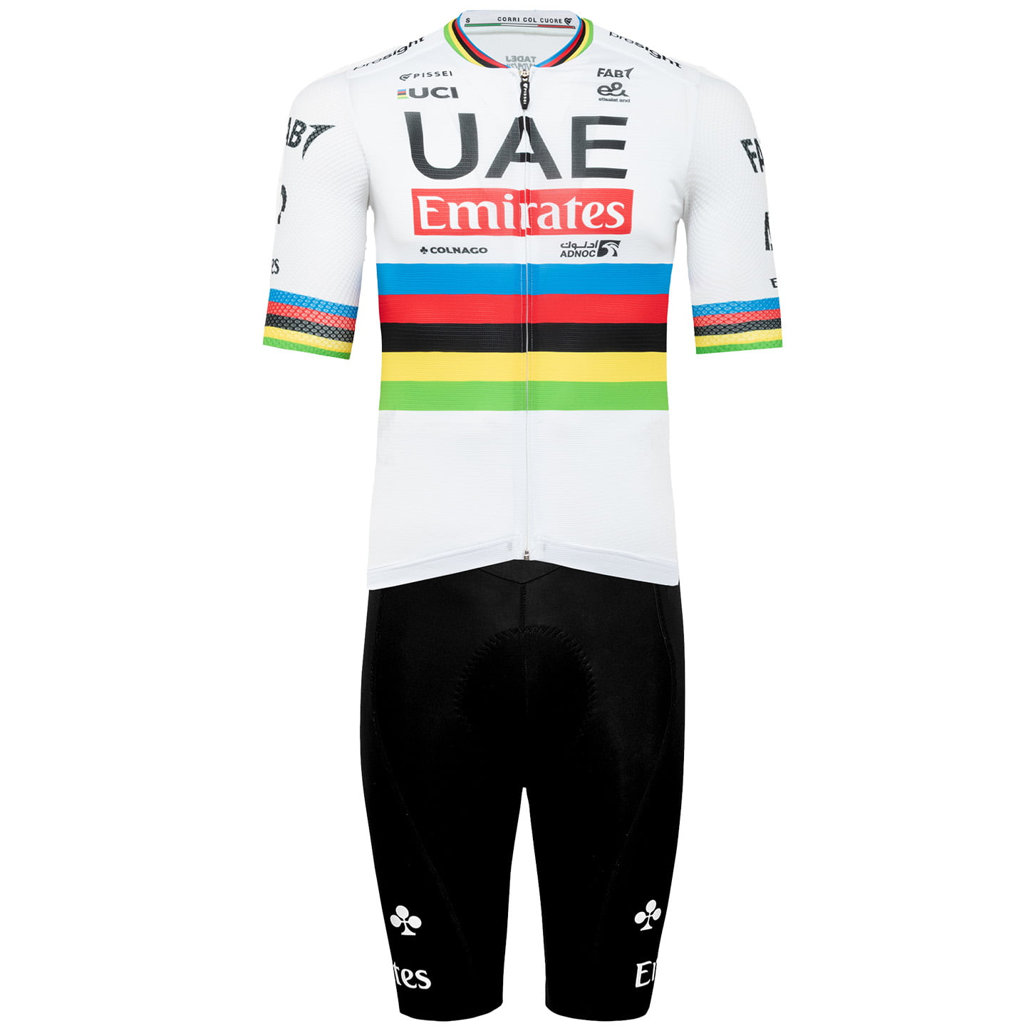 UAE Team Emirates Wereldkampioen Race 2024 Set (fietsshirt + fietsbroek) set (2