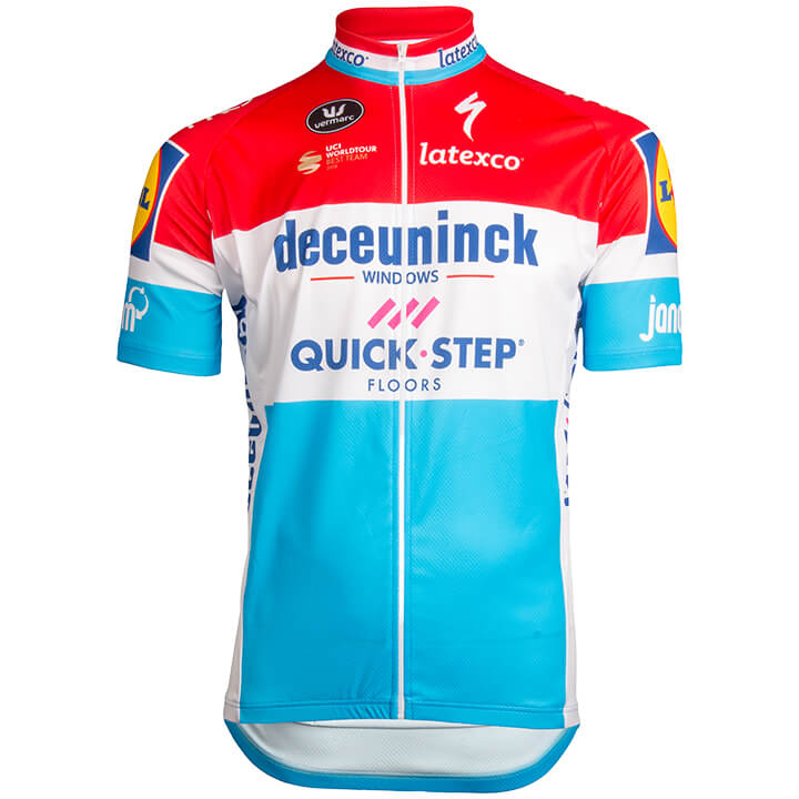 DECEUNINCK-QUICK STEP Fietsshirt met korte mouwen Luxemburgse kampioen 2019, voo