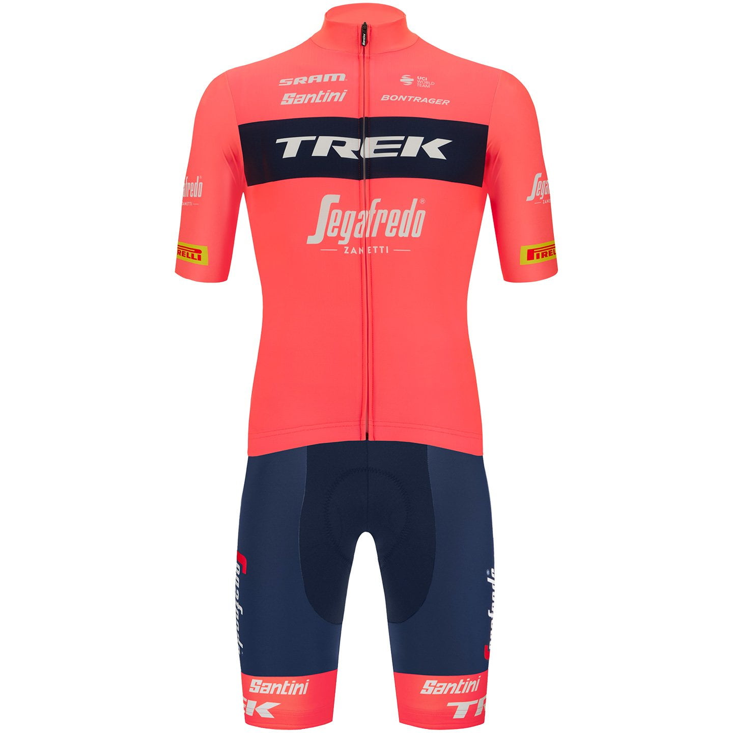 TREK-SEGAFREDO Training 2023 Set (cycling jersey + cycling shorts) Set (2 pieces), for men, Cycling clothing