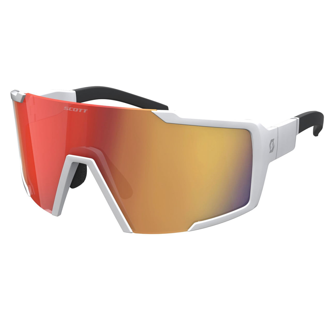 Luxe Designer-Inspired Metal Trim Detail Flat Top Shield Sunglasses - zeroUV