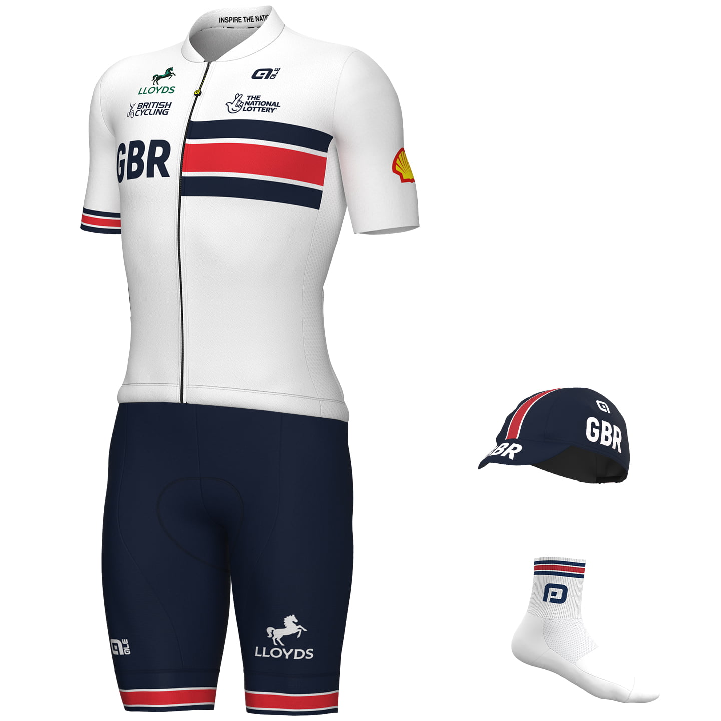 BRITS NATIONAAL TEAM 2025 Maxi-Set (4 stukken), voor heren, Fietskleding