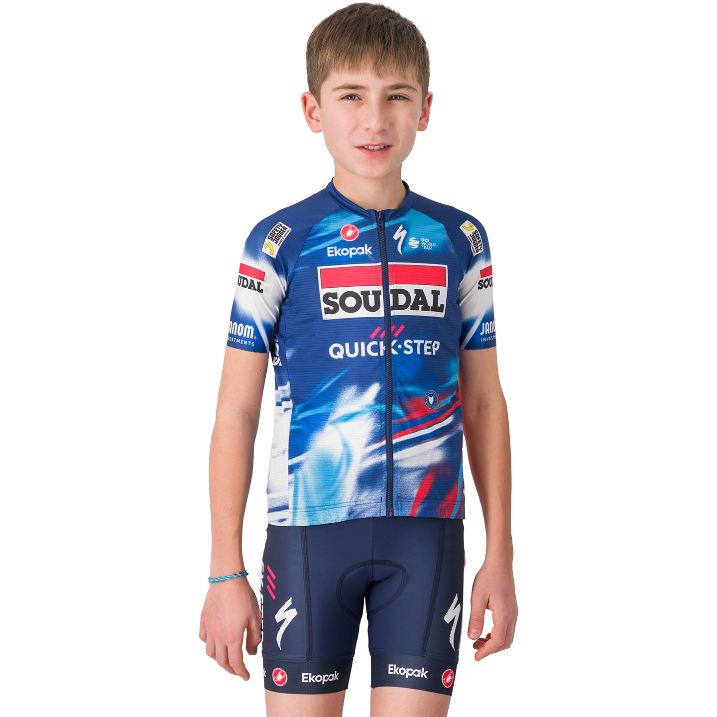 SOUDAL QUICK-STEP 2025 Kinderset (fietsshirt + fietsbroek) set (2 artikelen)