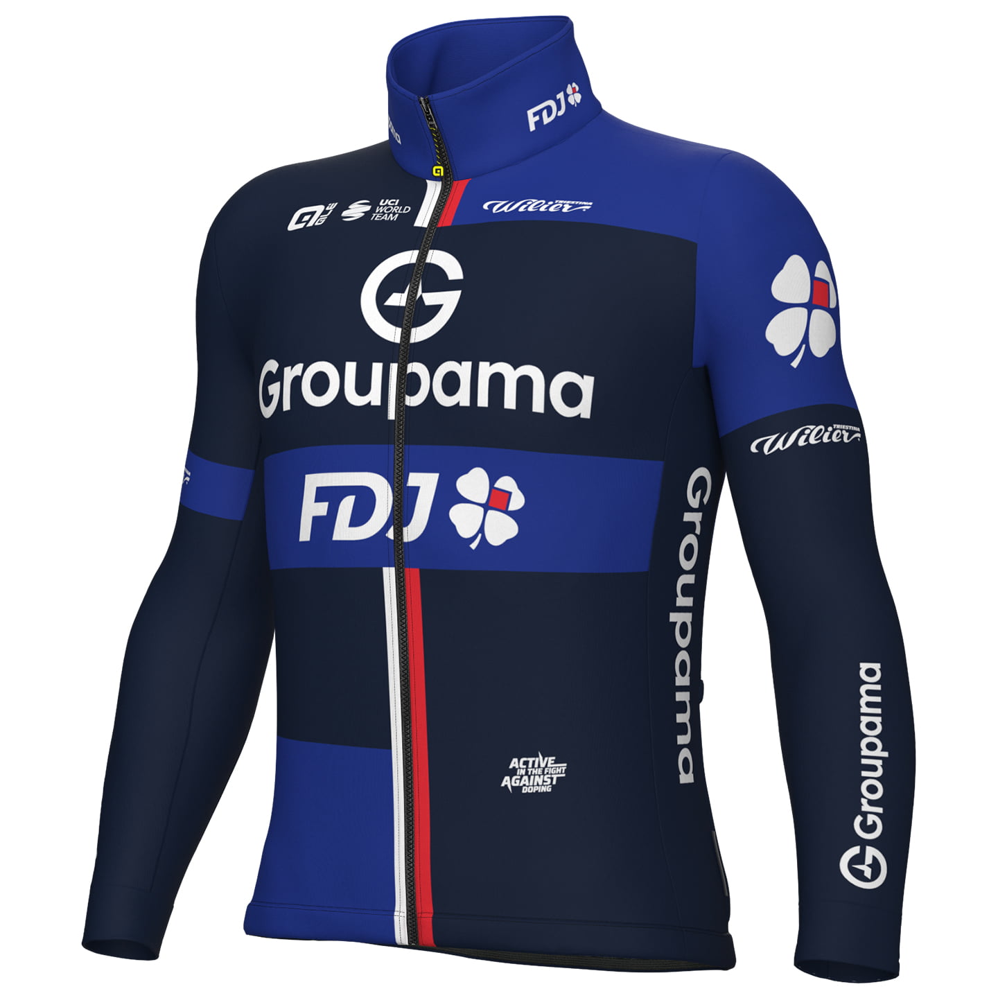 GROUPAMA - FDJ Winterjas 2025 Thermojack, voor heren, Maat 2XL, Racefiets jack,