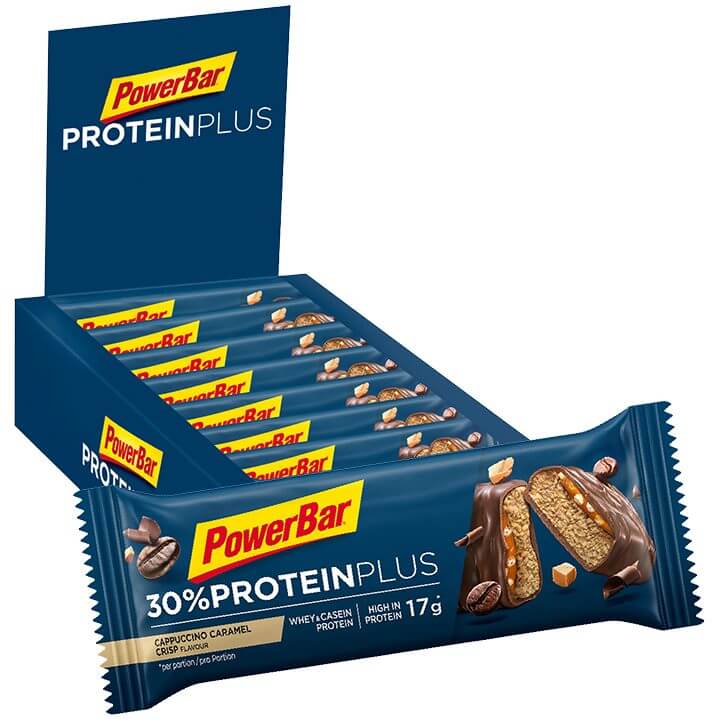 POWERBAR ProteinPlus 30% reep Cappuccino-Caramel Crisp 15 stuks/doos cap, Energi