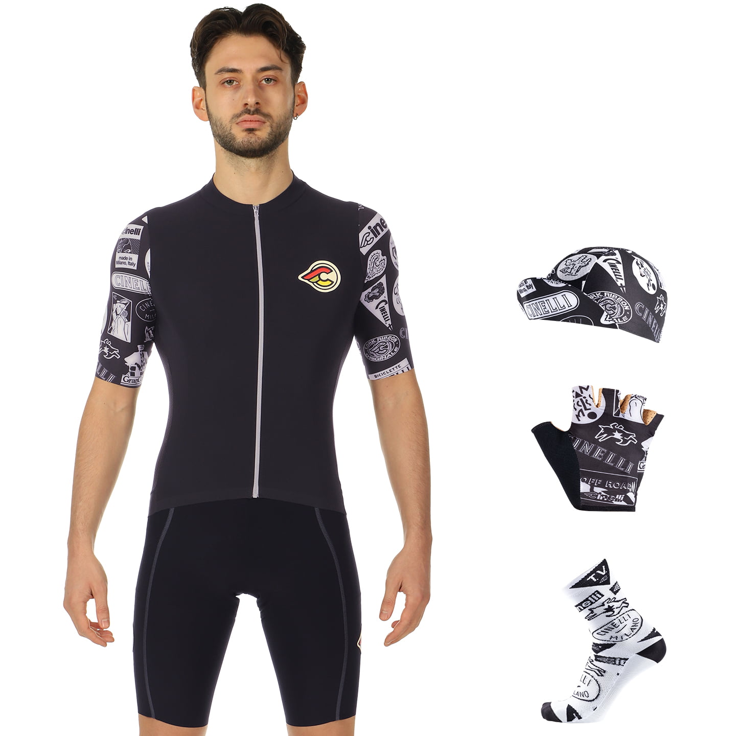 CINELLI Supercorsa Maxi-Set (5 pieces) Maxi Set (5 pieces), for men, Cycling clothing