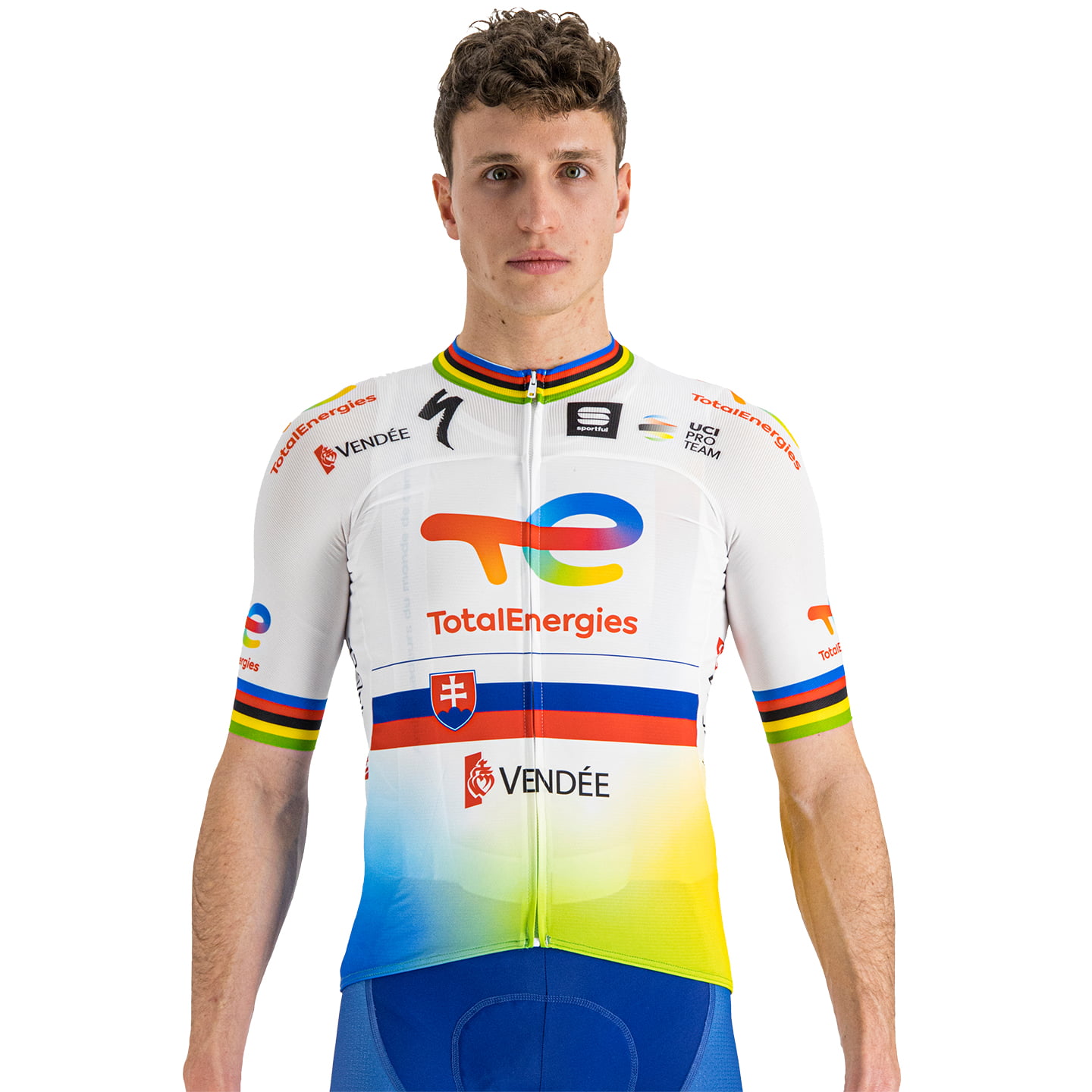 TOTALENERGIES Short Sleeve Ex World Champion 2023 Jersey, for men, size L, Cycling shirt, Cycle clothing