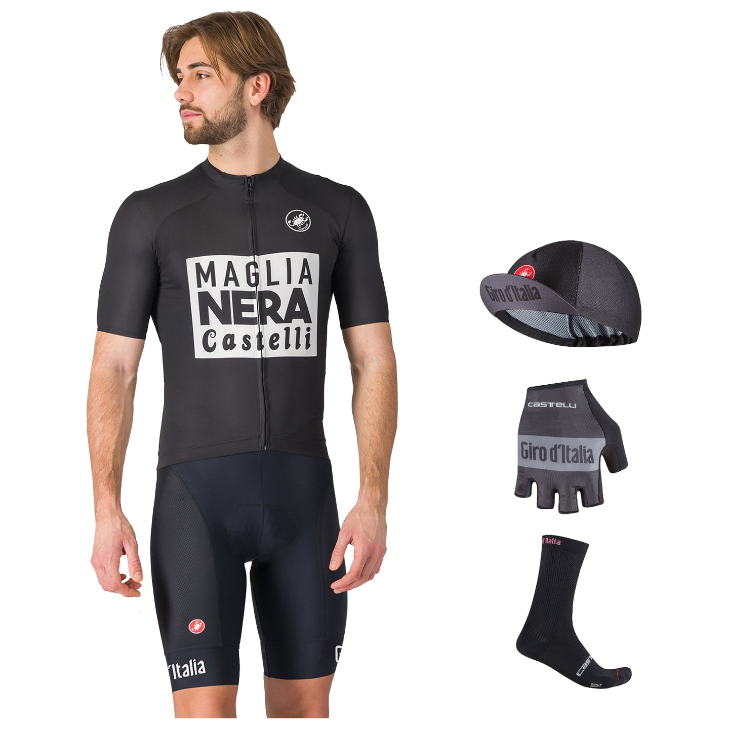 GIRO D'ITALIA Vintage Maglia Nera Maxi-Set (5 stukken) maxiset (5 artikelen),