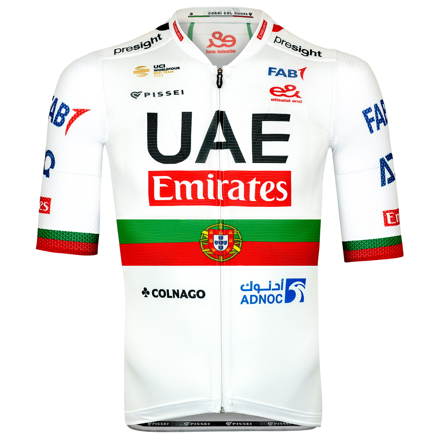 UAE TEAM EMIRATES Portuguese champion 2024 Short Sleeve Jersey, for men, size XL, Bike Jersey, Cycle gear