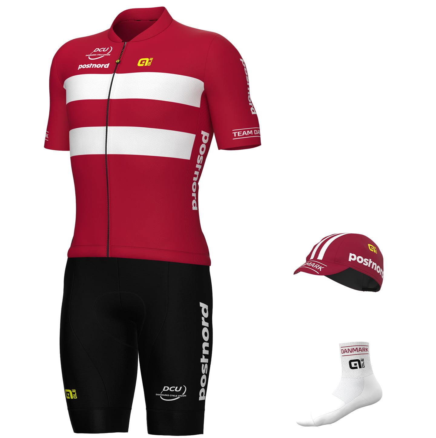 DEENS NATIONAAL TEAM 2025 Maxi-Set (4 stukken), voor heren, Fietskleding
