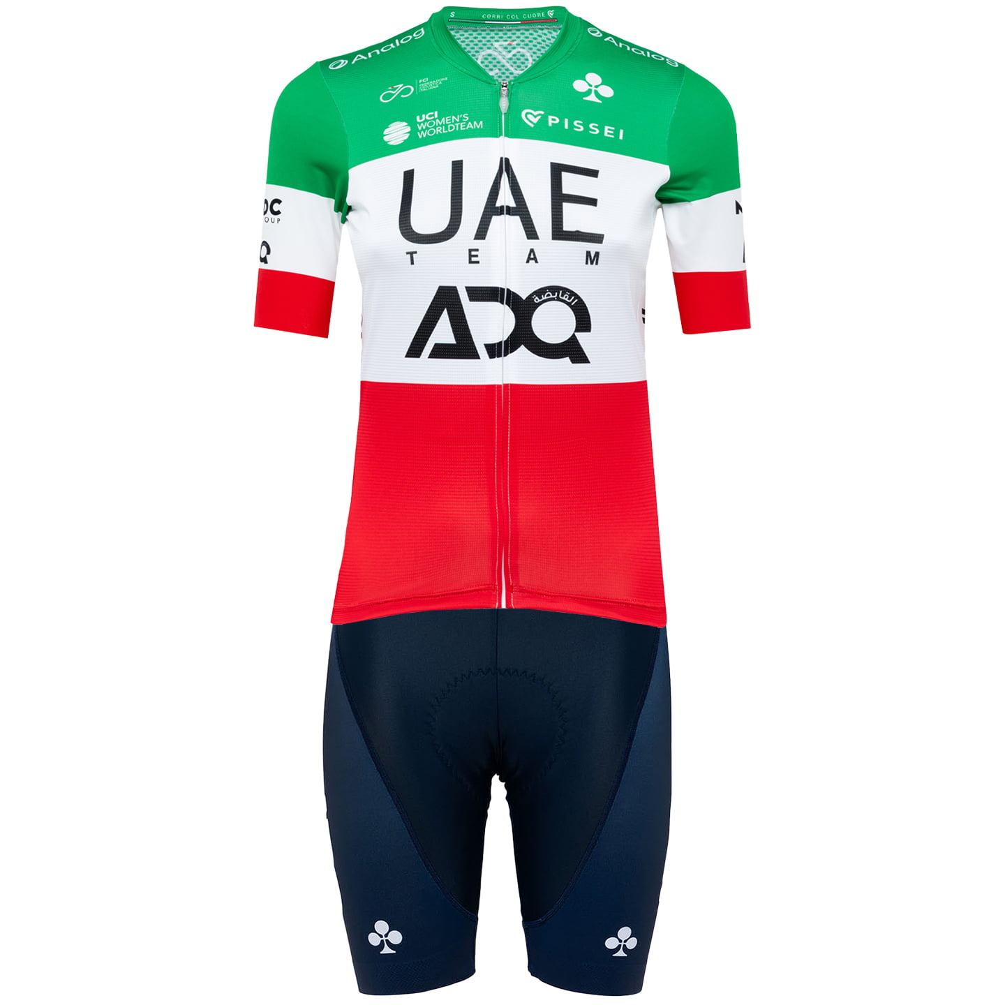 UAE TEAM ADQ Italiaans kampioen 2025 Dames set (fietsshirt + fietsbroek)