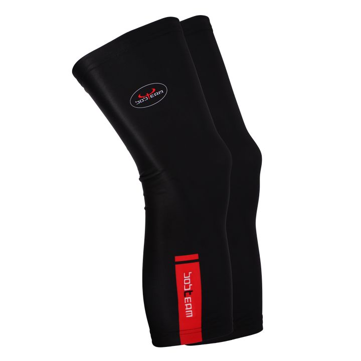 BOBTEAM Knee Warmers Infinity, black-red, for men, size XL, Cycling clothing