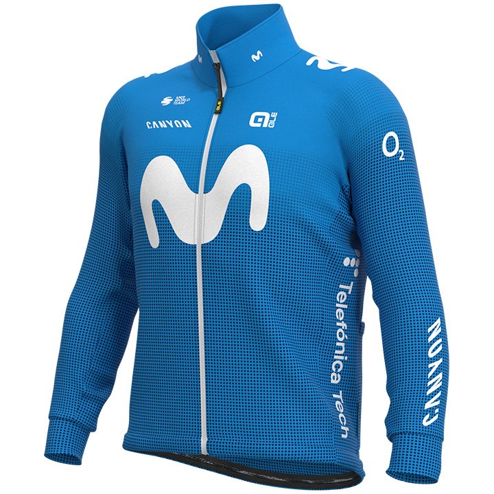 MOVISTAR TEAM Thermal Jacket 2021, for men, size S, Winter jacket, Cycling clothing