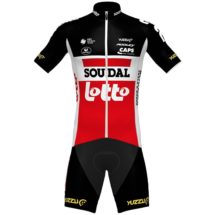 SOUDAL LOTTO Aero 2021 Set (cycling jersey + cycling shorts), for men, Cycling clothing