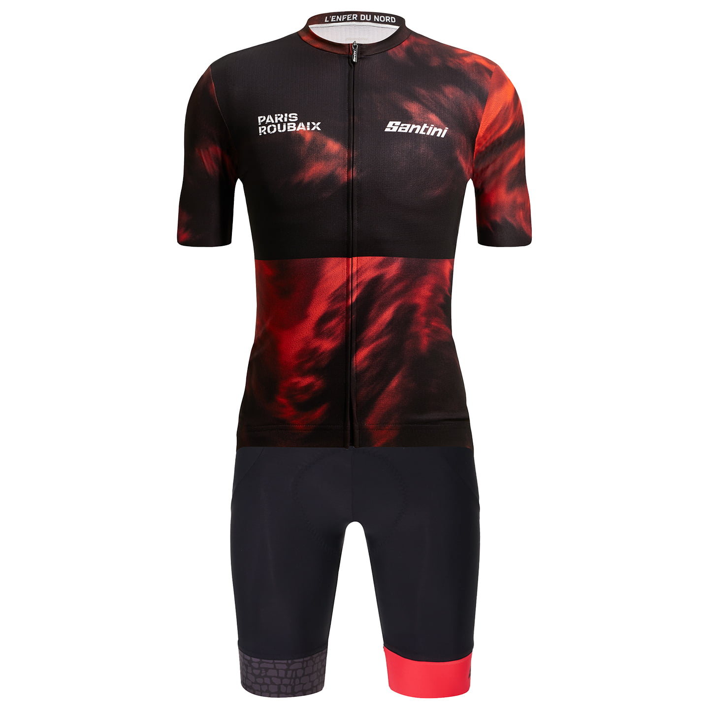 SANTINI Paris- Roubaix ENFER DU NORD 2023 Set (cycling jersey + cycling shorts) Set (2 pieces), for men, Cycling clothing